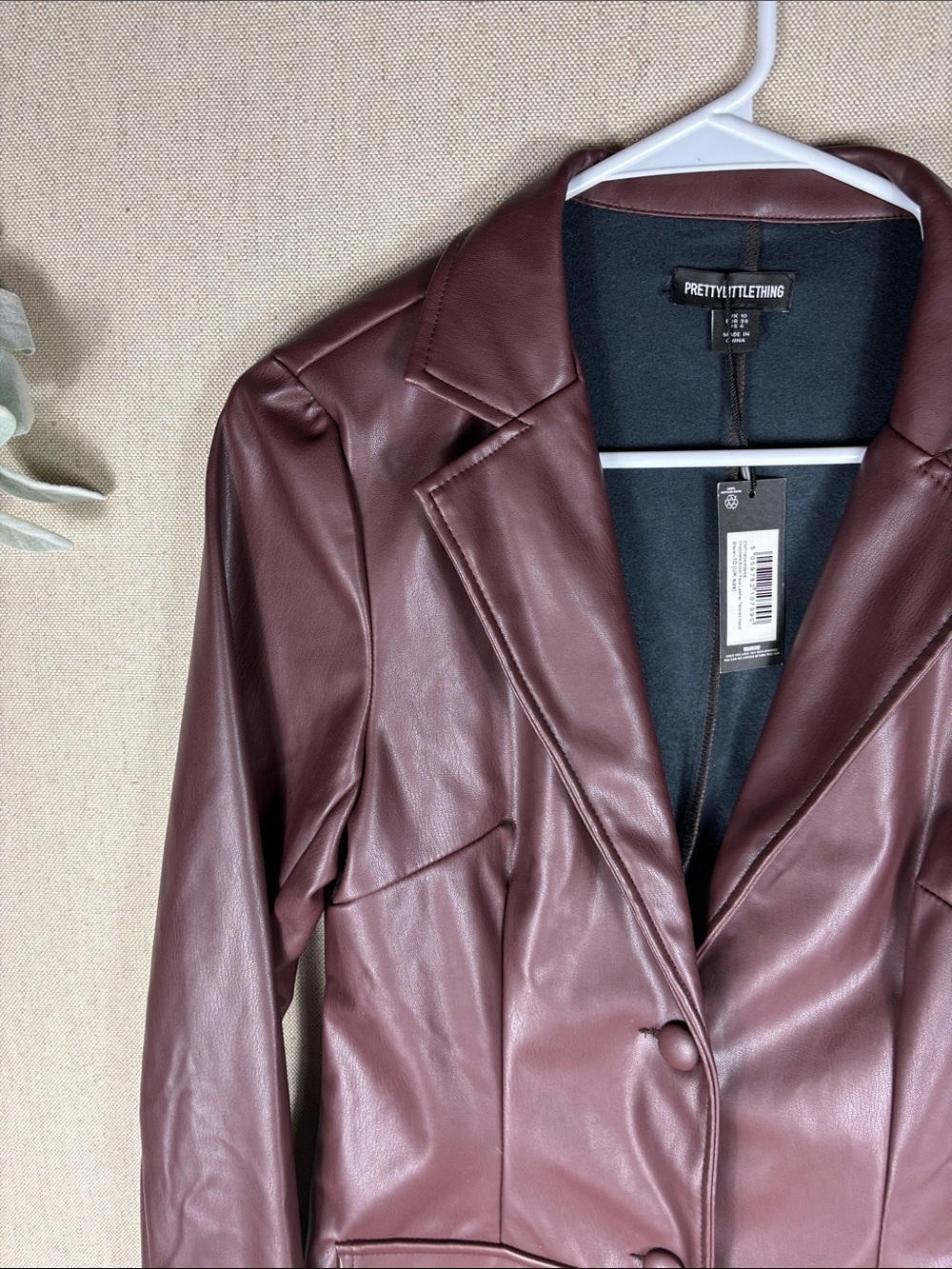 PrettyLittleThing > New with Tags Brown Faux Leather Jacket 6 - Picture 5 of 10